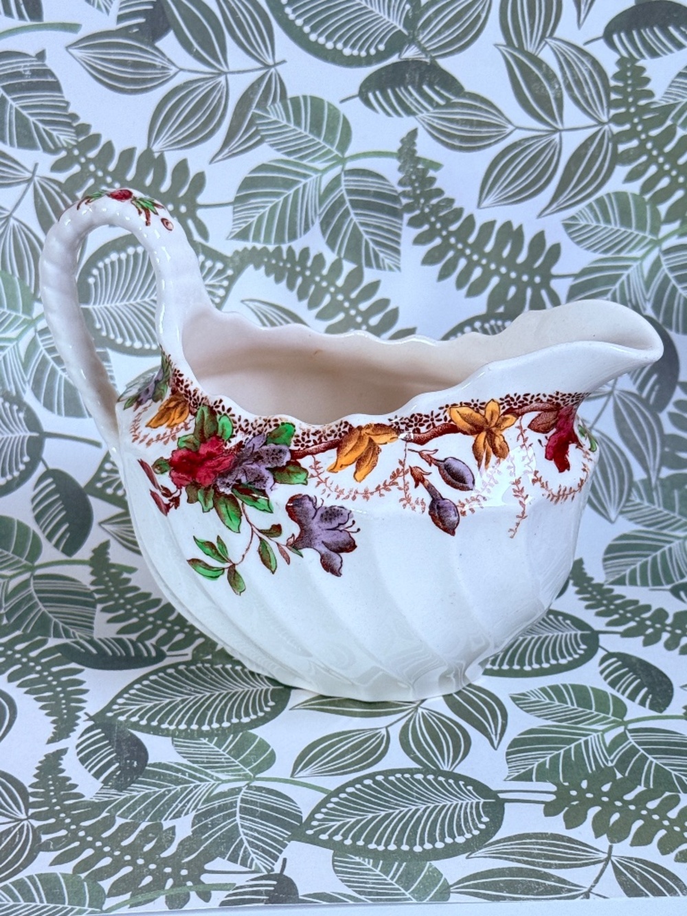 VINTAGE COPELAND SPODE "Sydney" Earthenware Floral Creamer MCM